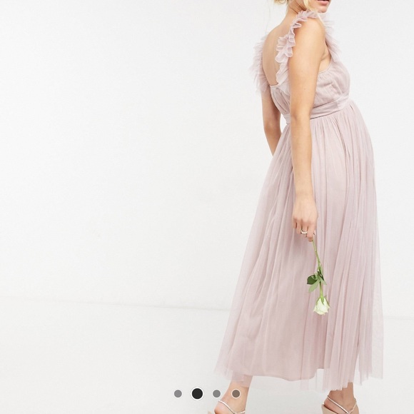 Anaya with love Dresses & Skirts - Anaya with love lightweight tulle maxi maternity dress in pink/blush size US 2